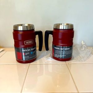 Two Brand new unused Thermos hot/cold beverage mugs